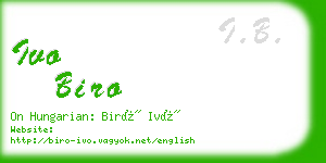 ivo biro business card